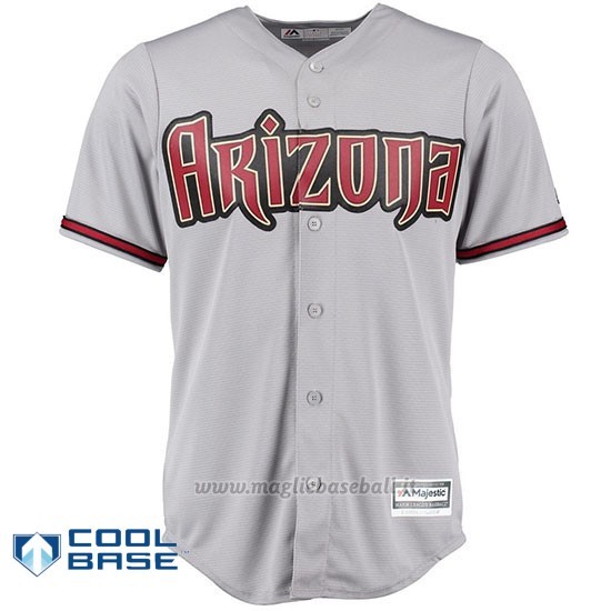 Maglia Baseball Uomo Arizona Diamondbacks Grigio Majestic Cool Base